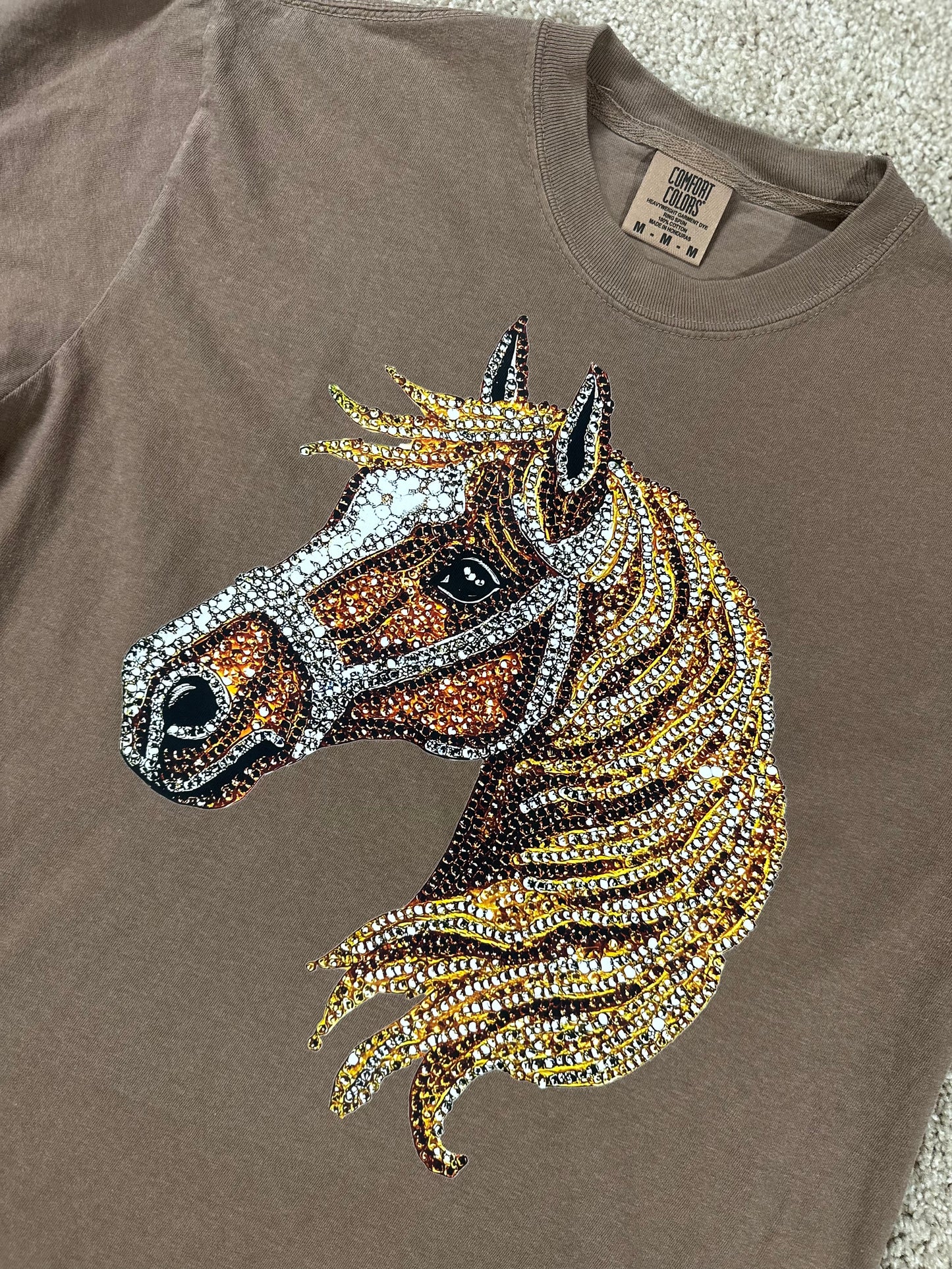 Faux Rhinestone Horse