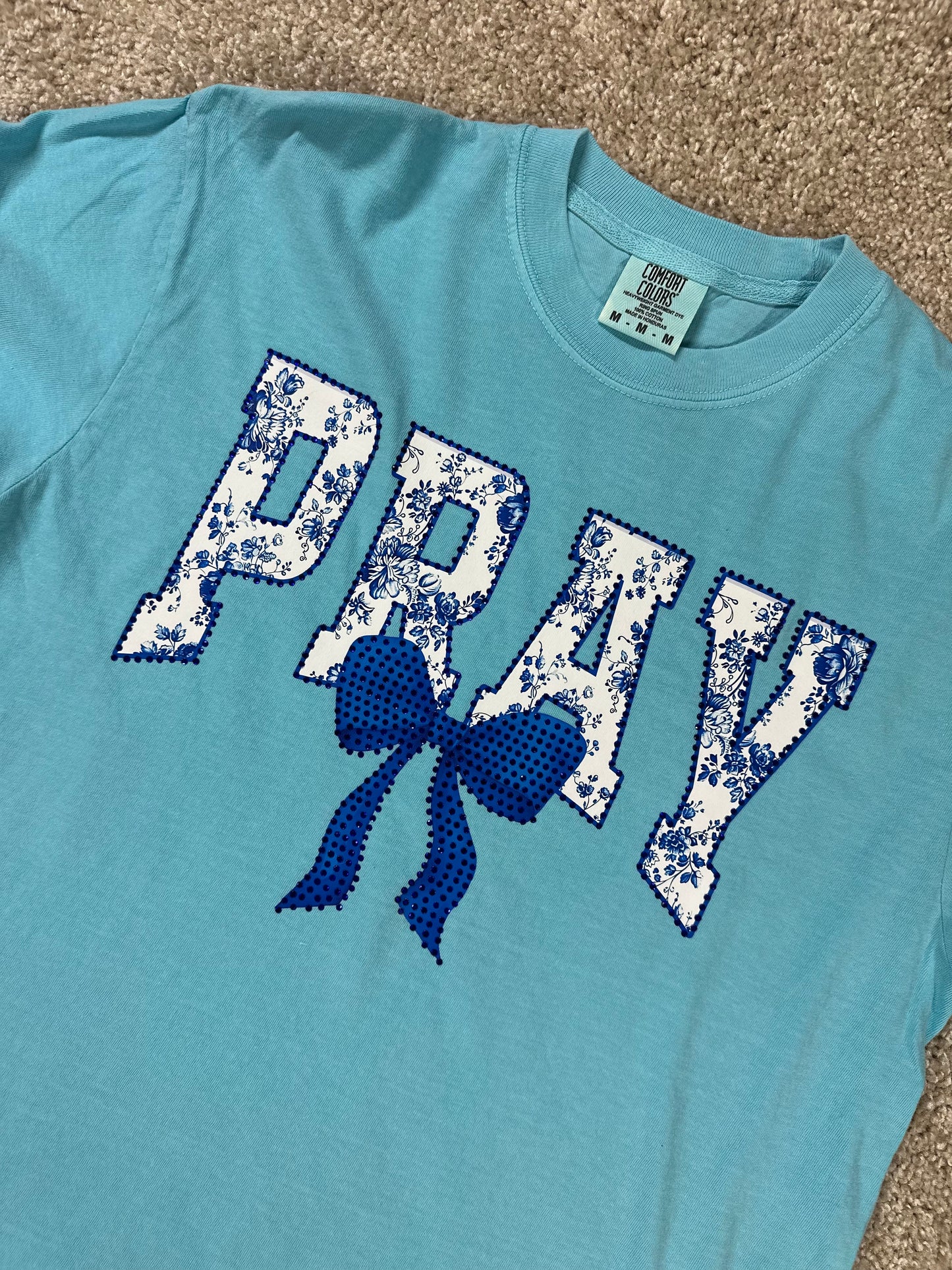 Bling Blue Flower Pray
