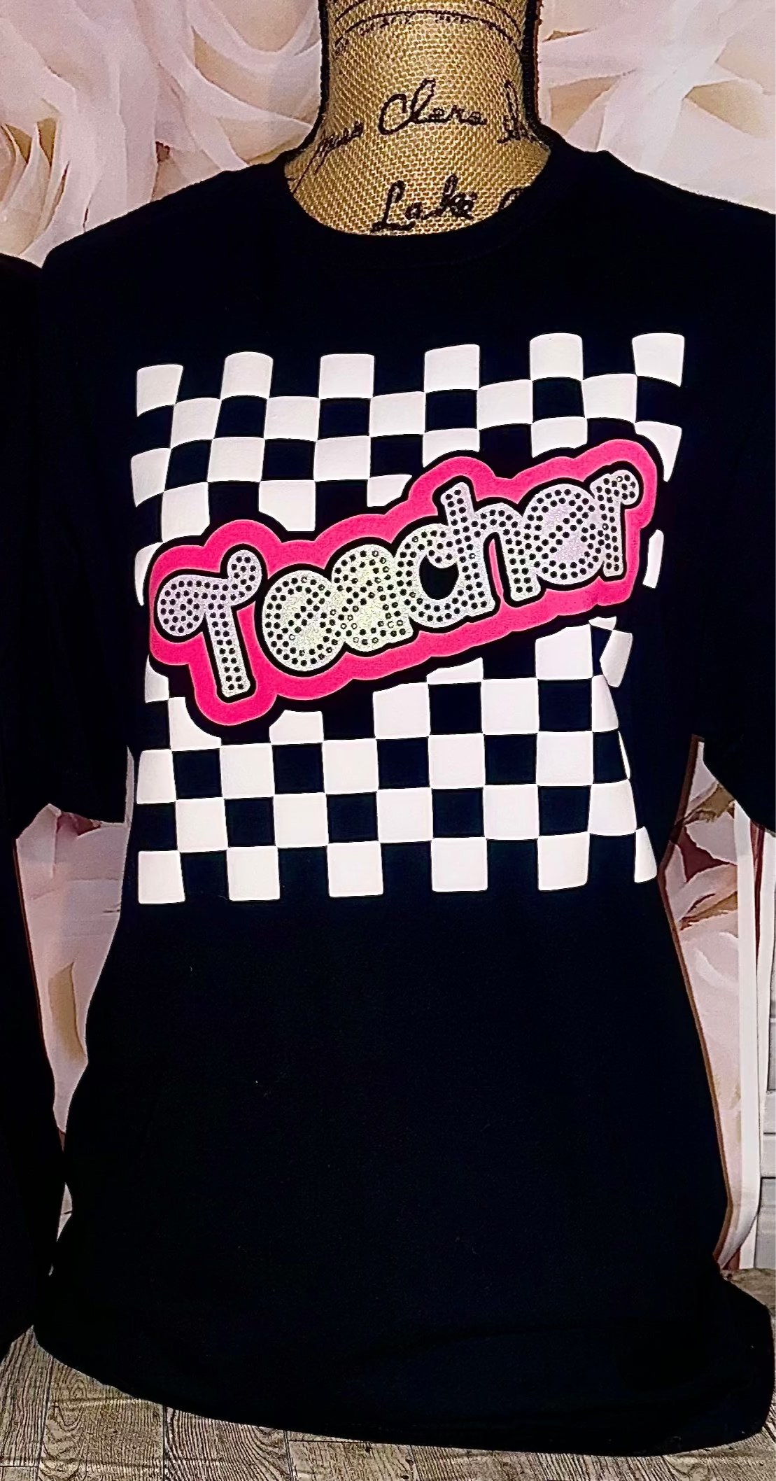 Teacher Rhinestone & Puff
