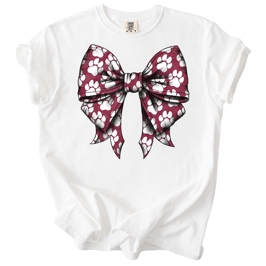 Couqutte Paw Maroon Bow